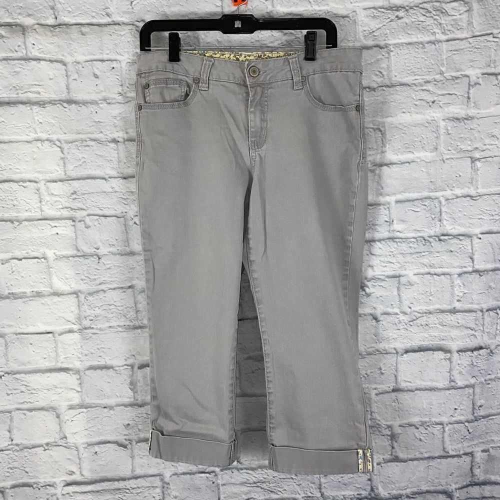 Faded glory cotton blend denim capris grey sz 10